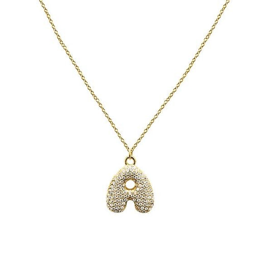 Collana Lettera Bubble Gold