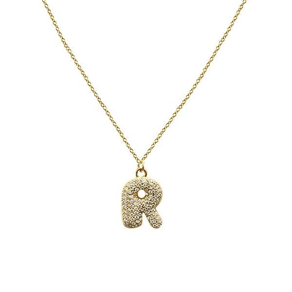 Collana Lettera Bubble Gold