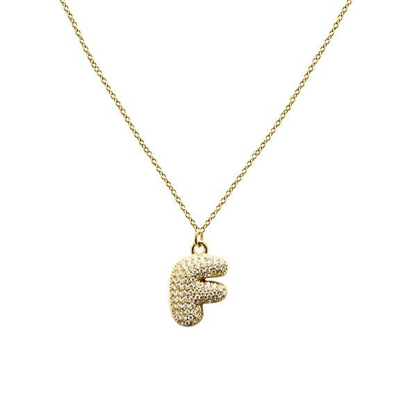 Collana Lettera Bubble Gold