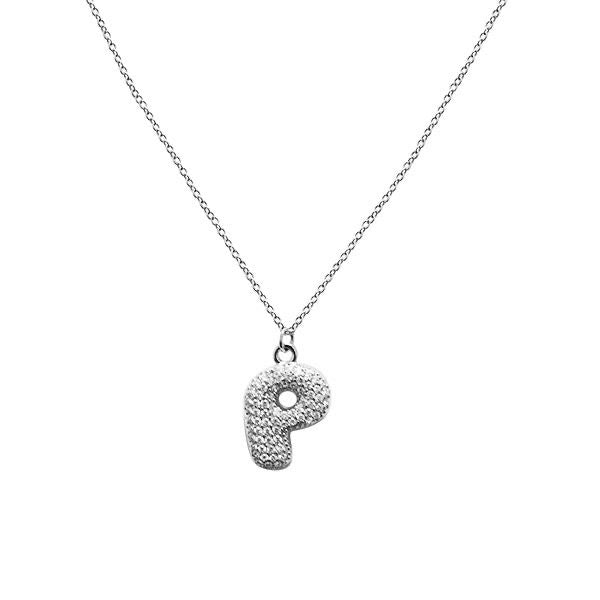 Collana Lettera Bubble Silver