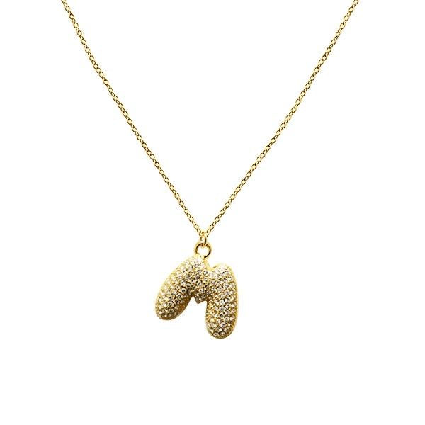 Collana Lettera Bubble Gold