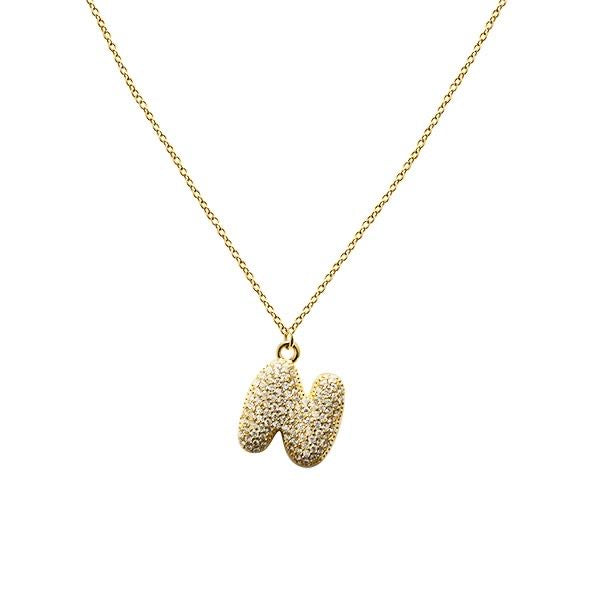 Collana Lettera Bubble Gold
