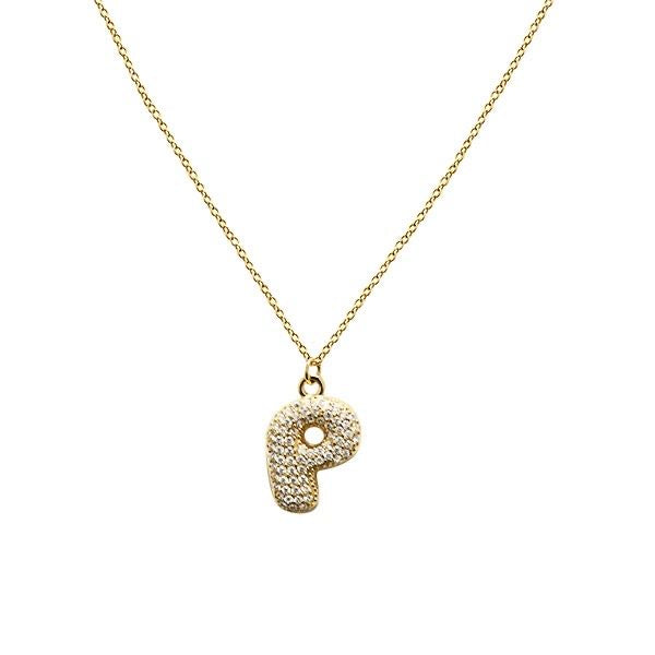 Collana Lettera Bubble Gold