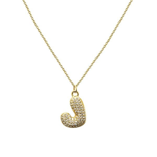 Collana Lettera Bubble Gold