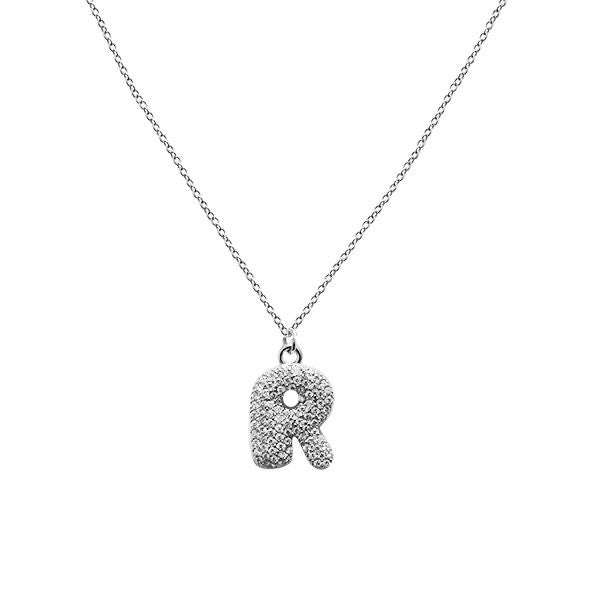 Collana Lettera Bubble Silver