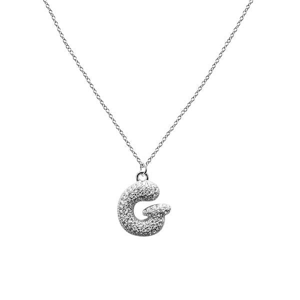 Collana Lettera Bubble Silver