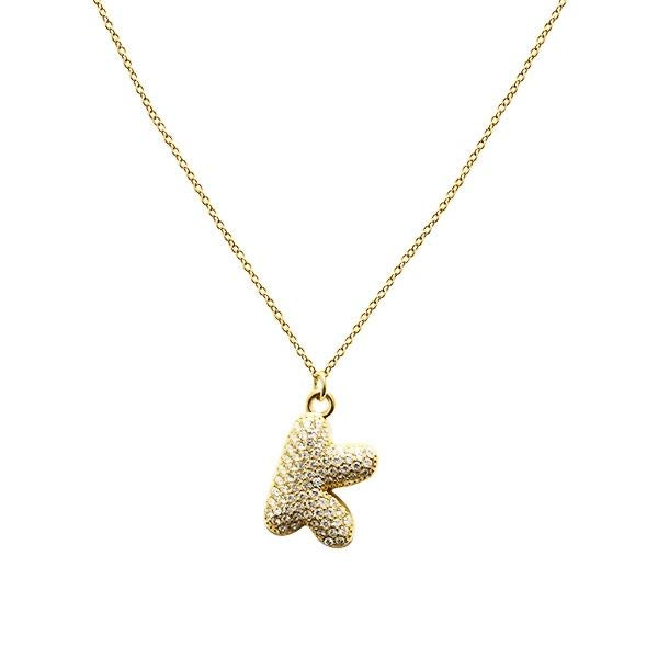 Collana Lettera Bubble Gold